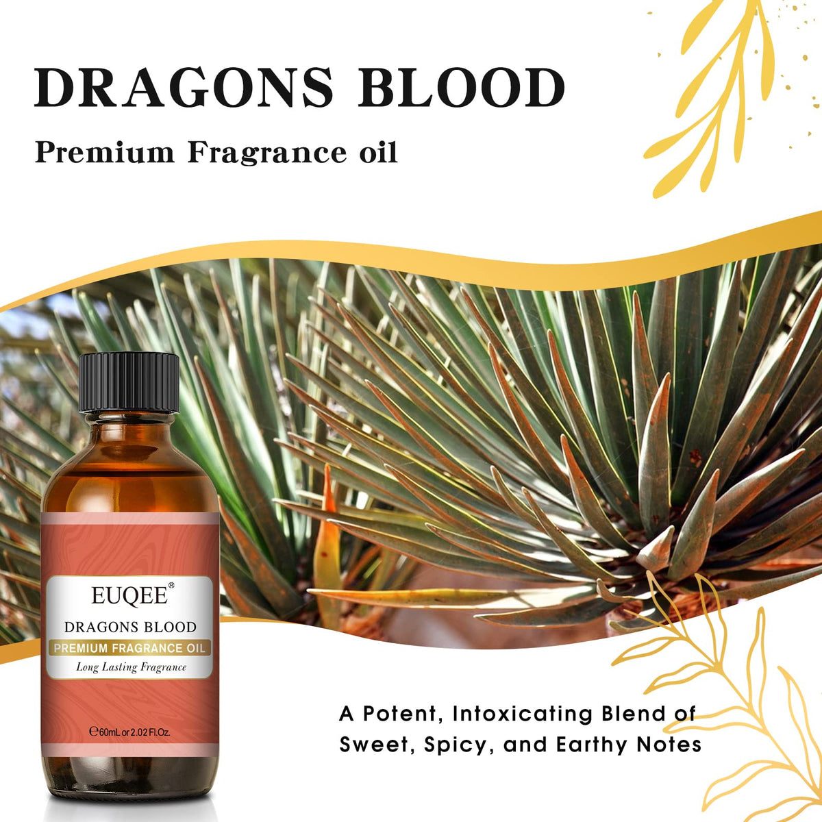EUQEE Dragons Blood Fragrance Oils, 60ml Scent Essential Oils with Glass Dropper for Diffusers