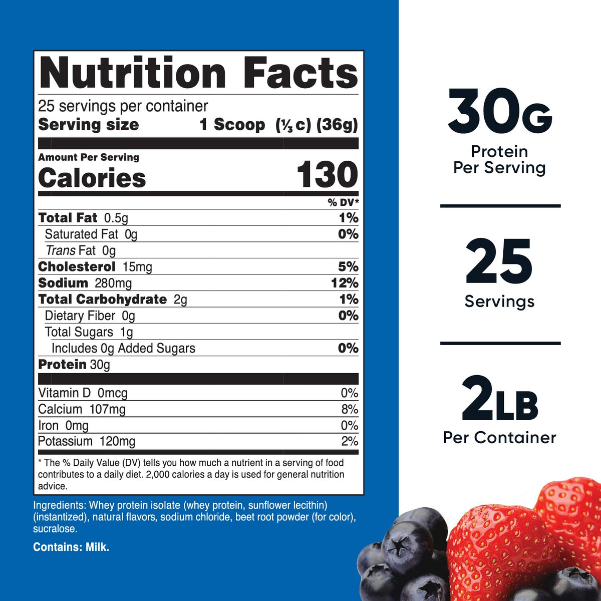Nutricost Whey Protein Isolate (Strawberry Acai, 2 Pounds)