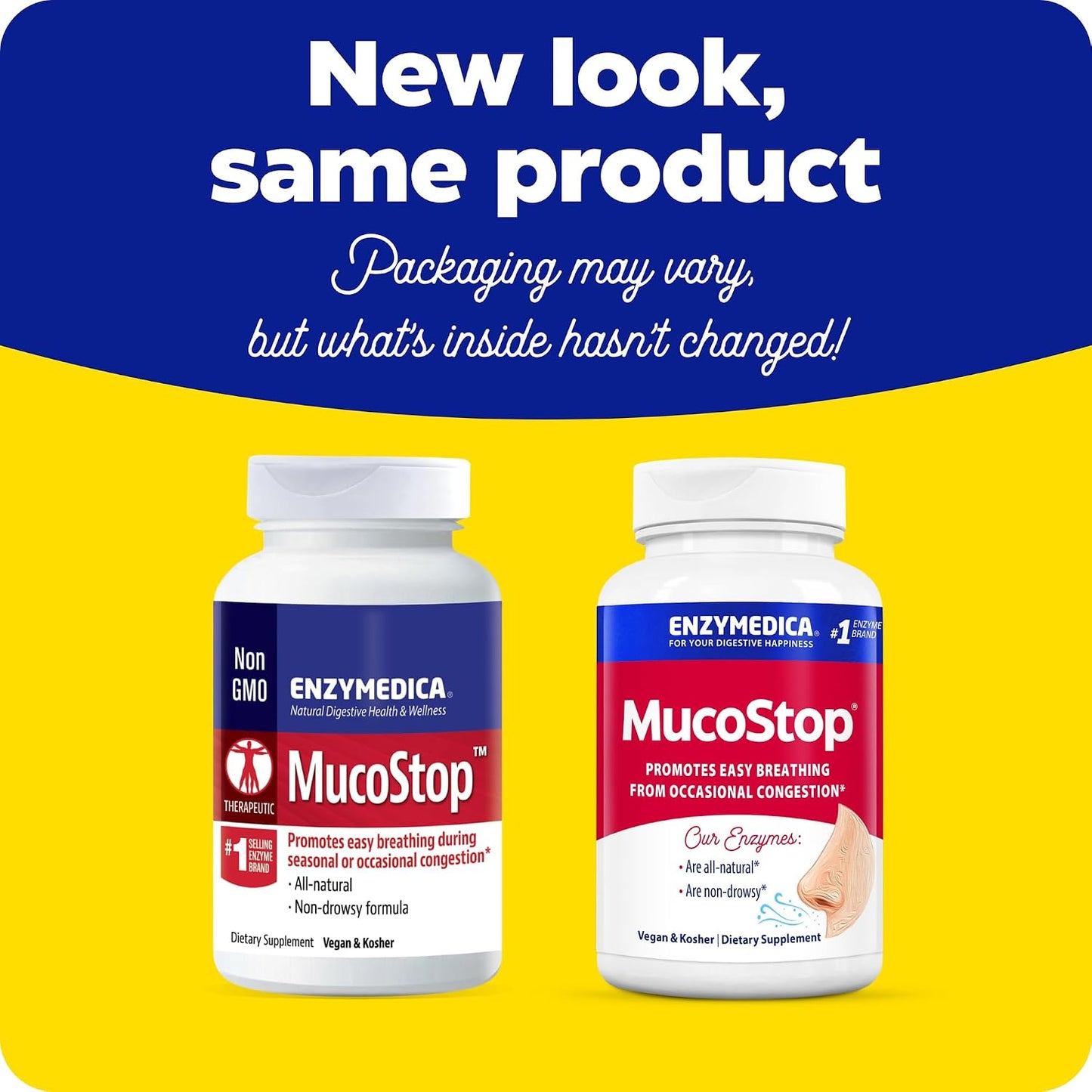 Enzymedica MucoStop Caps - Helps Clear Mucus - 48 Capsules
