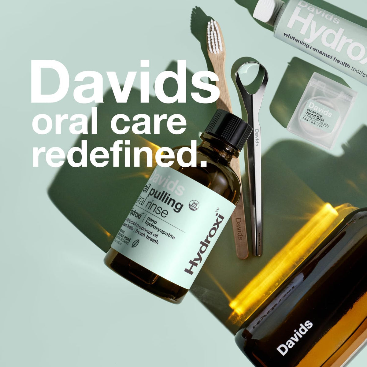 Davids Nano Hydroxyapatite Oil Pulling Mouthwash MCT Coconut Oil Mint 9 oz