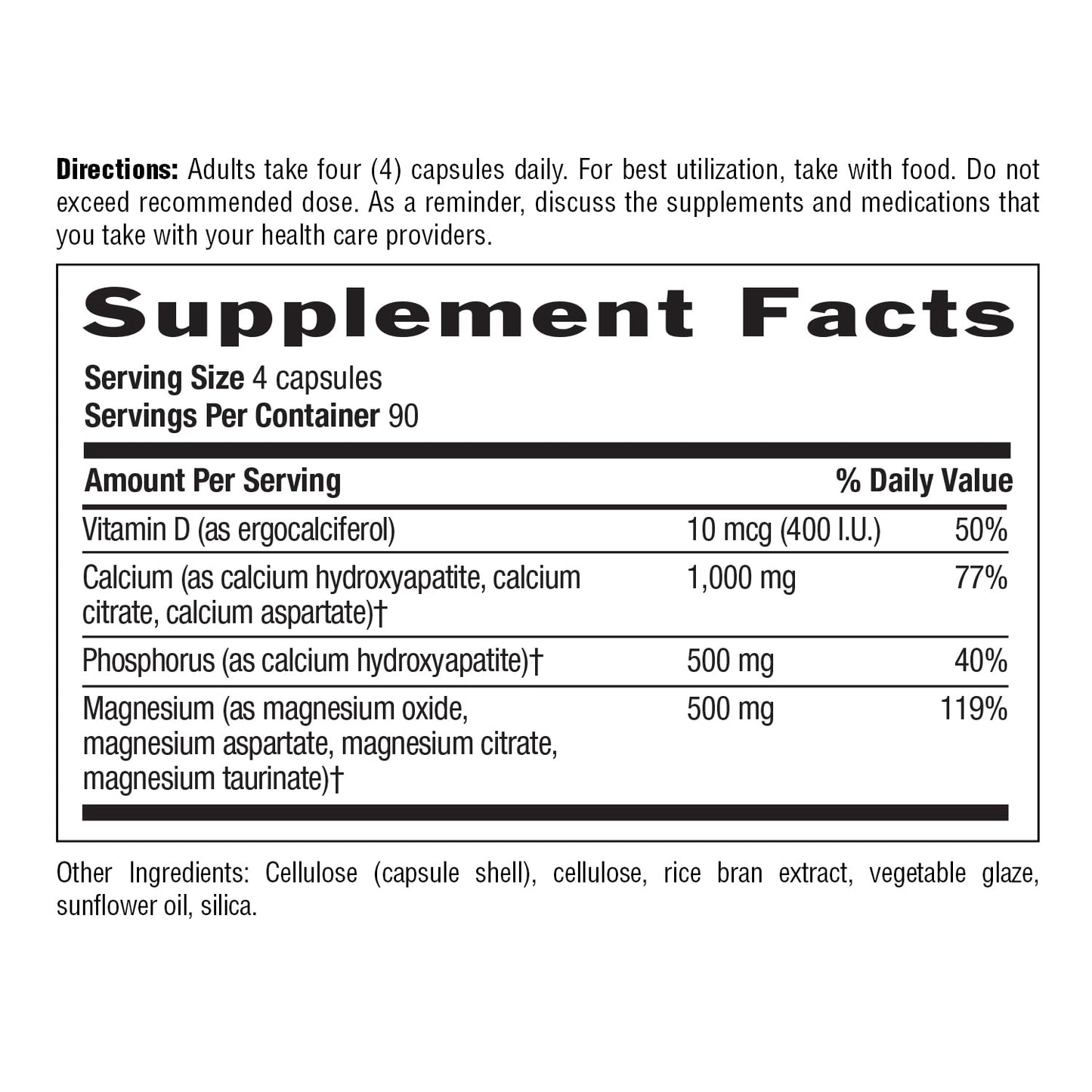 Country Life Target-Mins Calcium Magnesium with Vitamin D-Complex, 1000mg/500mg/10mcg, 240 Vegan Capsules, Certified Gluten Free, Certified Vegan