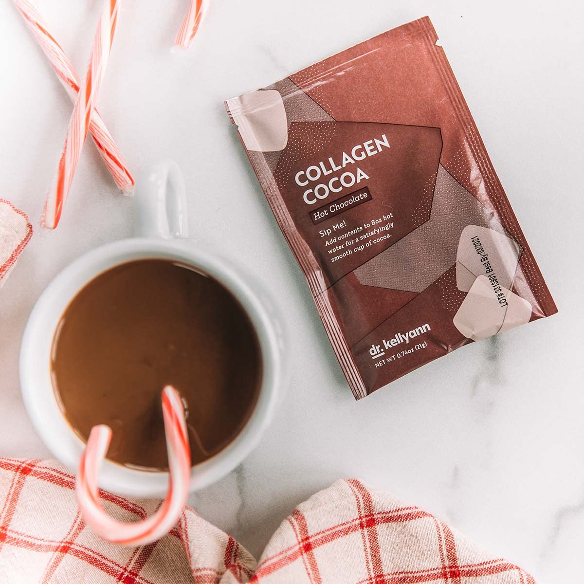 Dr. Kellyann Keto Cocoa Hot Chocolate Packets (7 Servings) – Grass-Fed Collagen & Coconut Milk, Sugar-Free, Keto-Friendly, 1 Pack