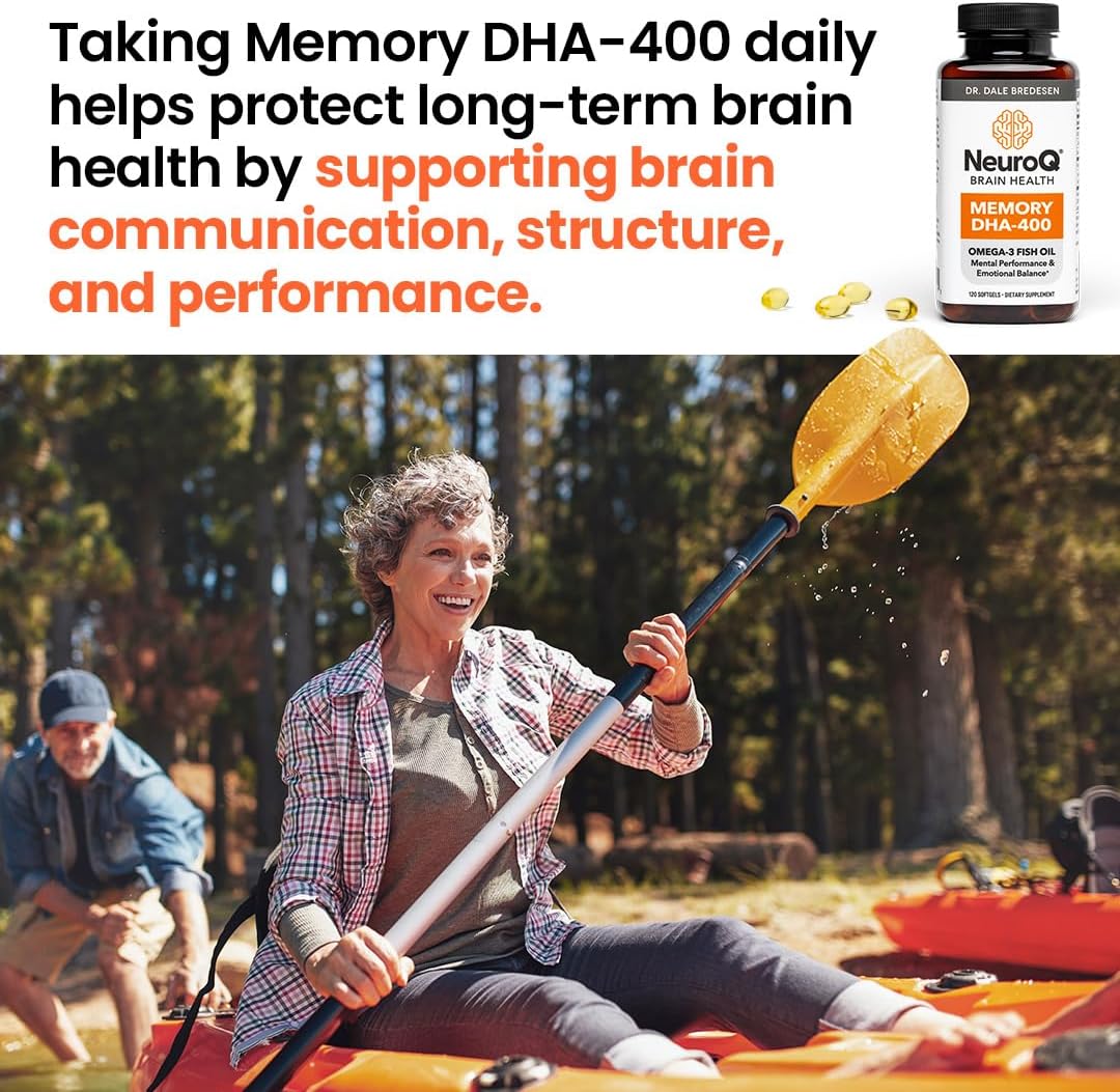 LifeSeasons NeuroQ Memory DHA-400 - Omega-3 Fish Oil Supplement - Mental Performance & Balance - Supports Neuro Brain Health - Protects Against Memory Loss & Improves Focus - 120 Softgels