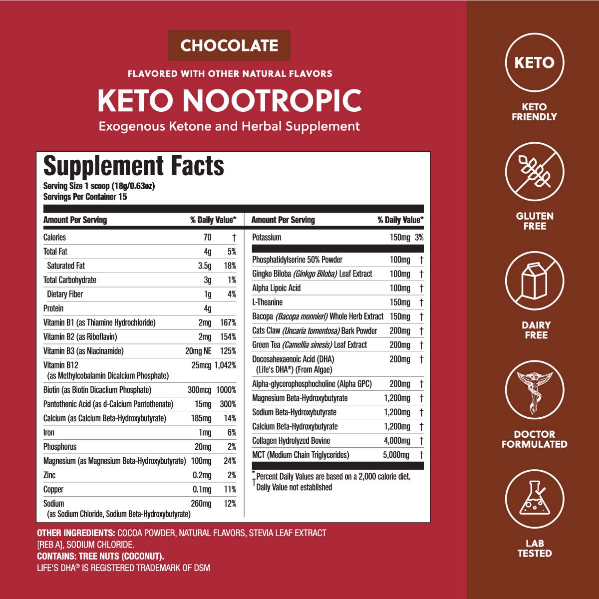 Perfect Keto Nootropic Brain Supplement - Enhance Focus and Energy, Boost Concentrati