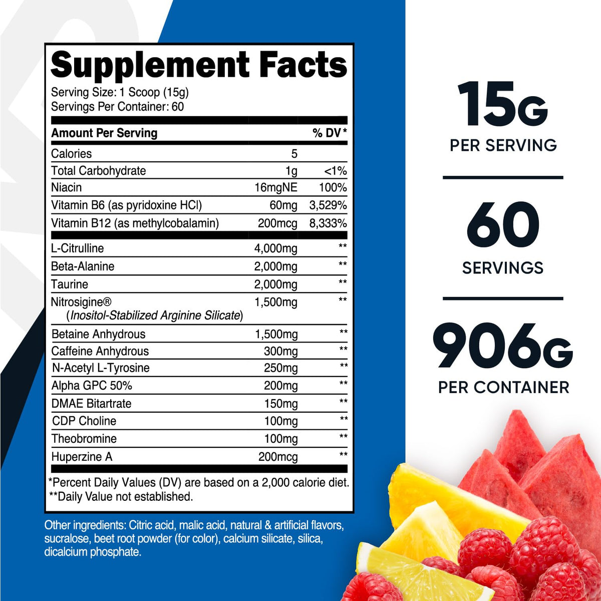 Nutricost Pre-X Xtreme Pre-Workout Complex Powder, Fruit Punch, 60 Servings, Vegetarian