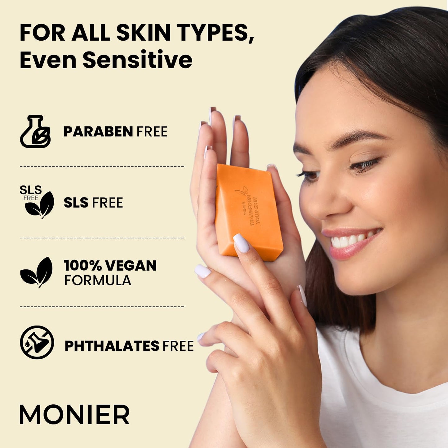 MONIER Kojic Acid Soap - Dark Spot Remover Soap Bars - with Collagen | with Collagen, Turmeric, Coconut Oil, Vitamin C, Vitamin E, Moisturizing & Nourishing, Original Japanese Complex