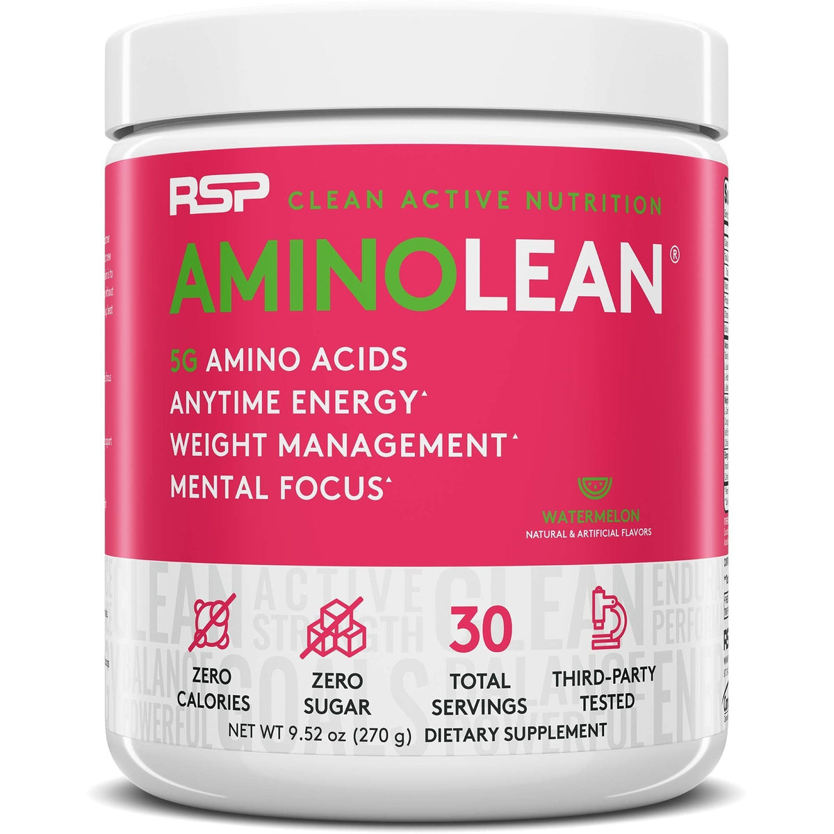 RSP NUTRITION AminoLean Pre Workout Energy (Watermelon 30 Servings) with AminoLean Recovery Post Workout Boost (Tropical Island Punch 30 Servings)