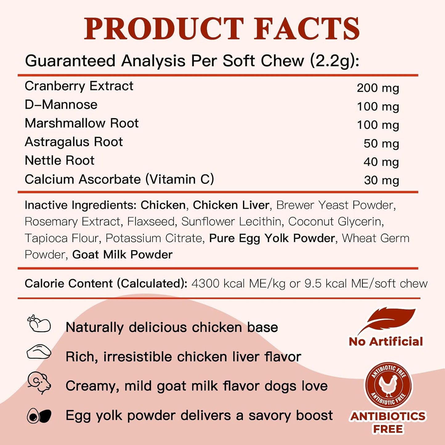 NATURE TARGET Dog UTI Treatment, Cranberry Supplement for Dogs 120 Chews | Urinary Tract & Bladder Support with D-Mannose, Marshmallow, Astragalus – Vet Formulated Immune & Kidney Support – Chicken