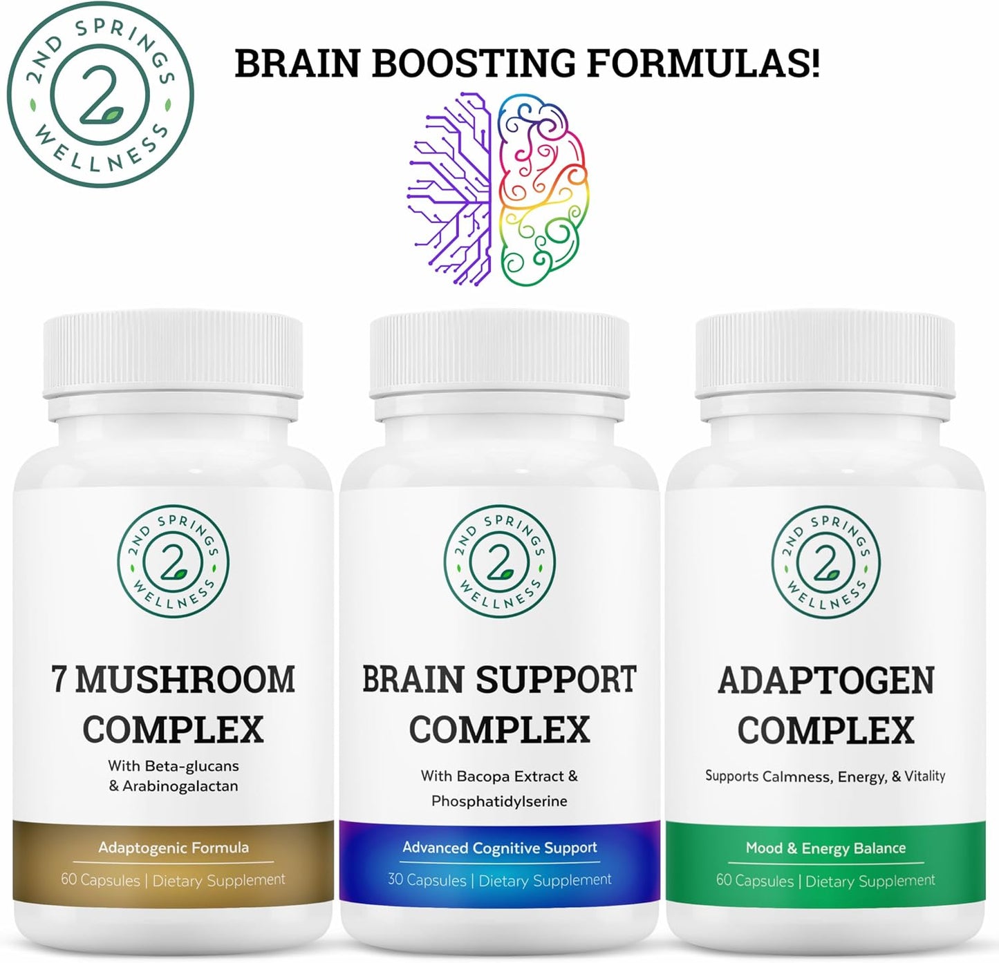 Wellnes Women's Bundle - Brain Support Complex, Women's Daily 7 Essentials, and Adaptogen Complex