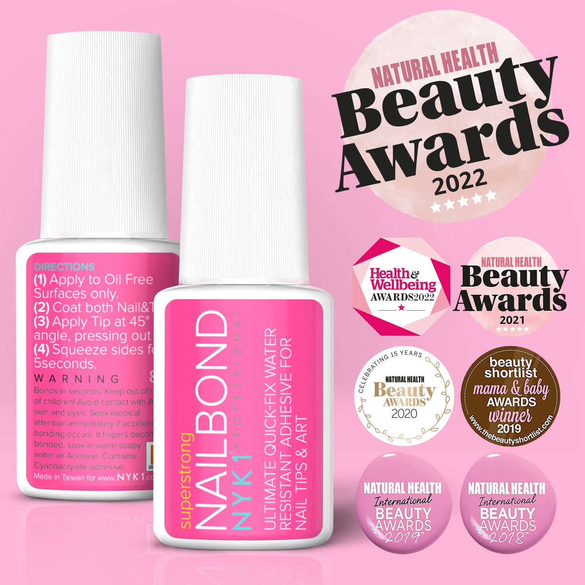 Super Strong Nail Glue For Nail Tips, Acrylic Nails and Press On Nails (8ml) NYK1 Nail Bond
