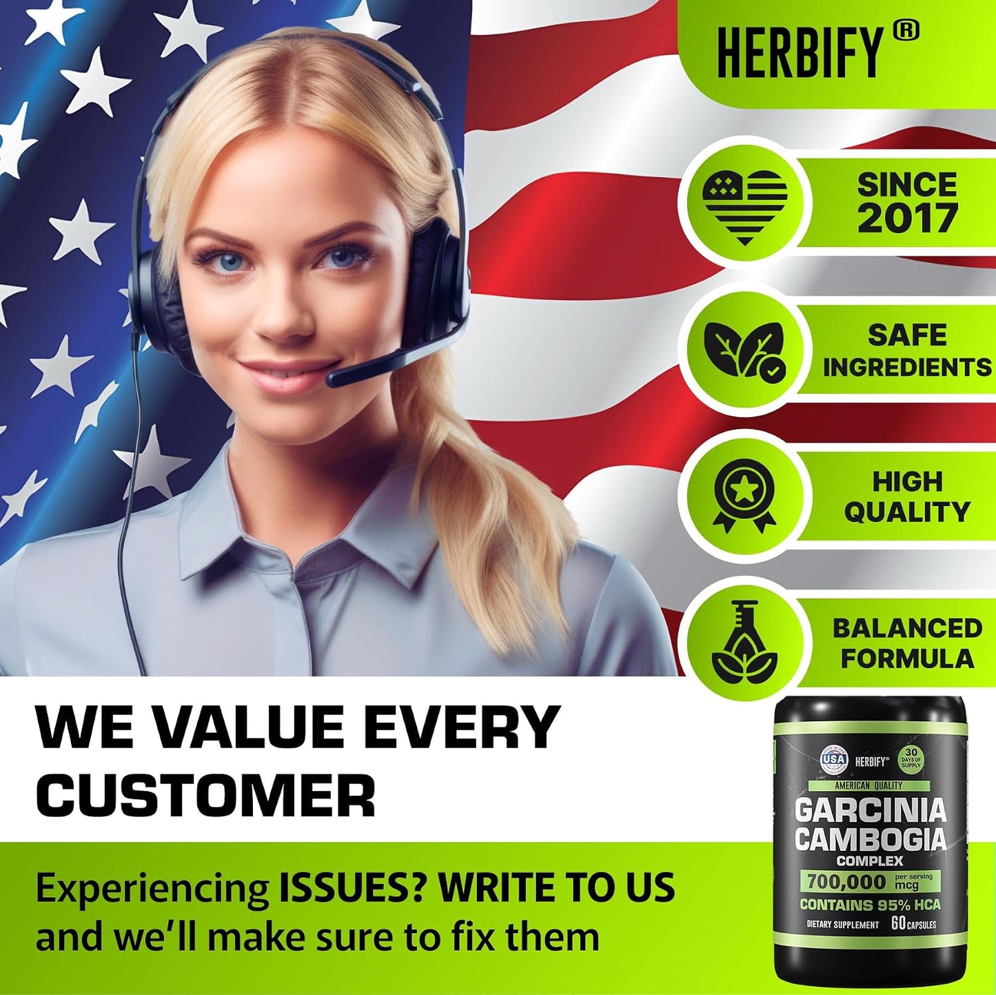Garcinia Cambogia Wellness Support Supplement for Women & Men - Herbal Extract with Antioxidant Properties - Energy Booster for Daily Vitality and Digestive Support - 60 Count
