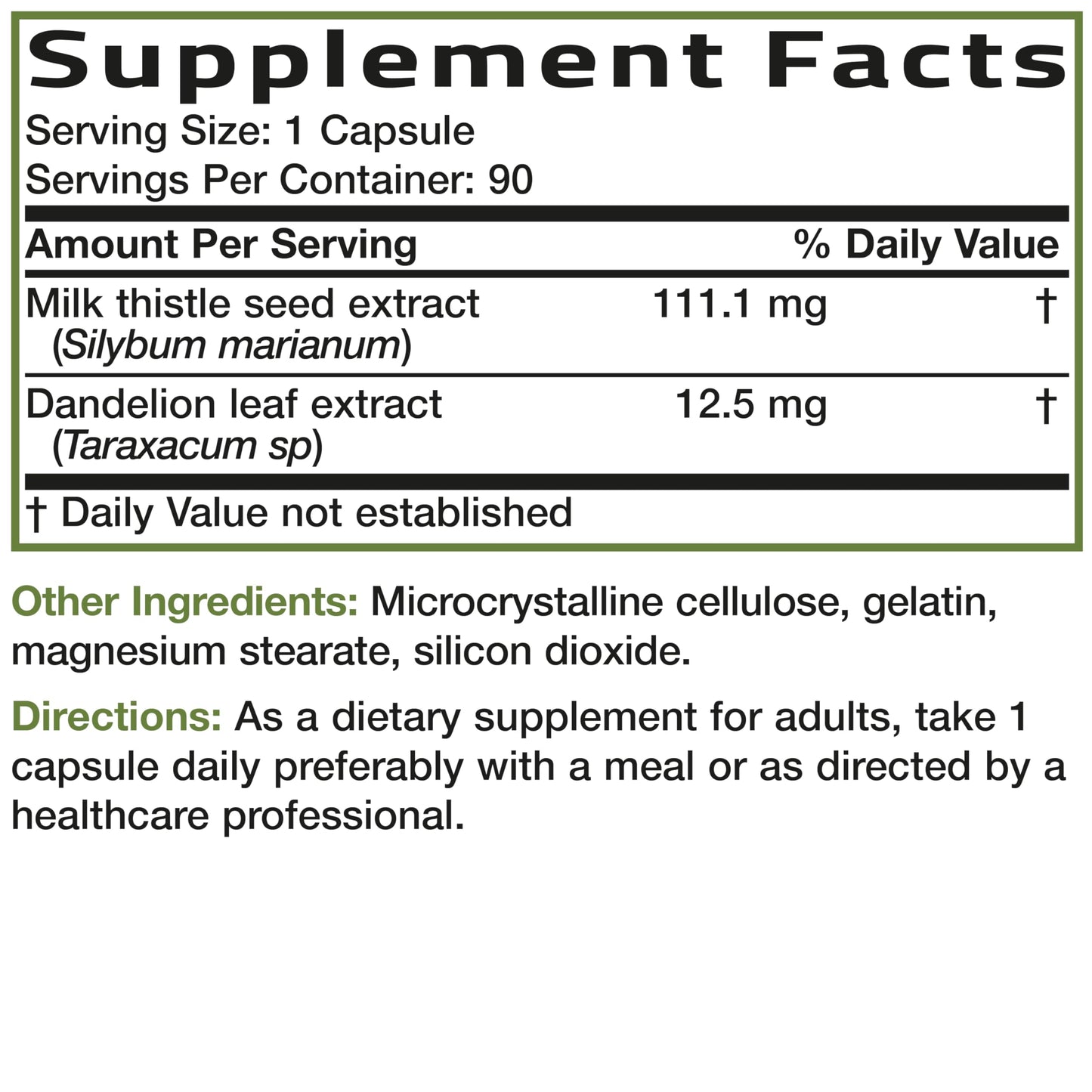 Bronson Milk Thistle Silymarin Marianum & Dandelion Extract, 120 Capsules | 2-in-1 Liver Cleanse, Health, Detox & Antioxidant Support, Non-GMO, Gluten-Free, Soy-Free