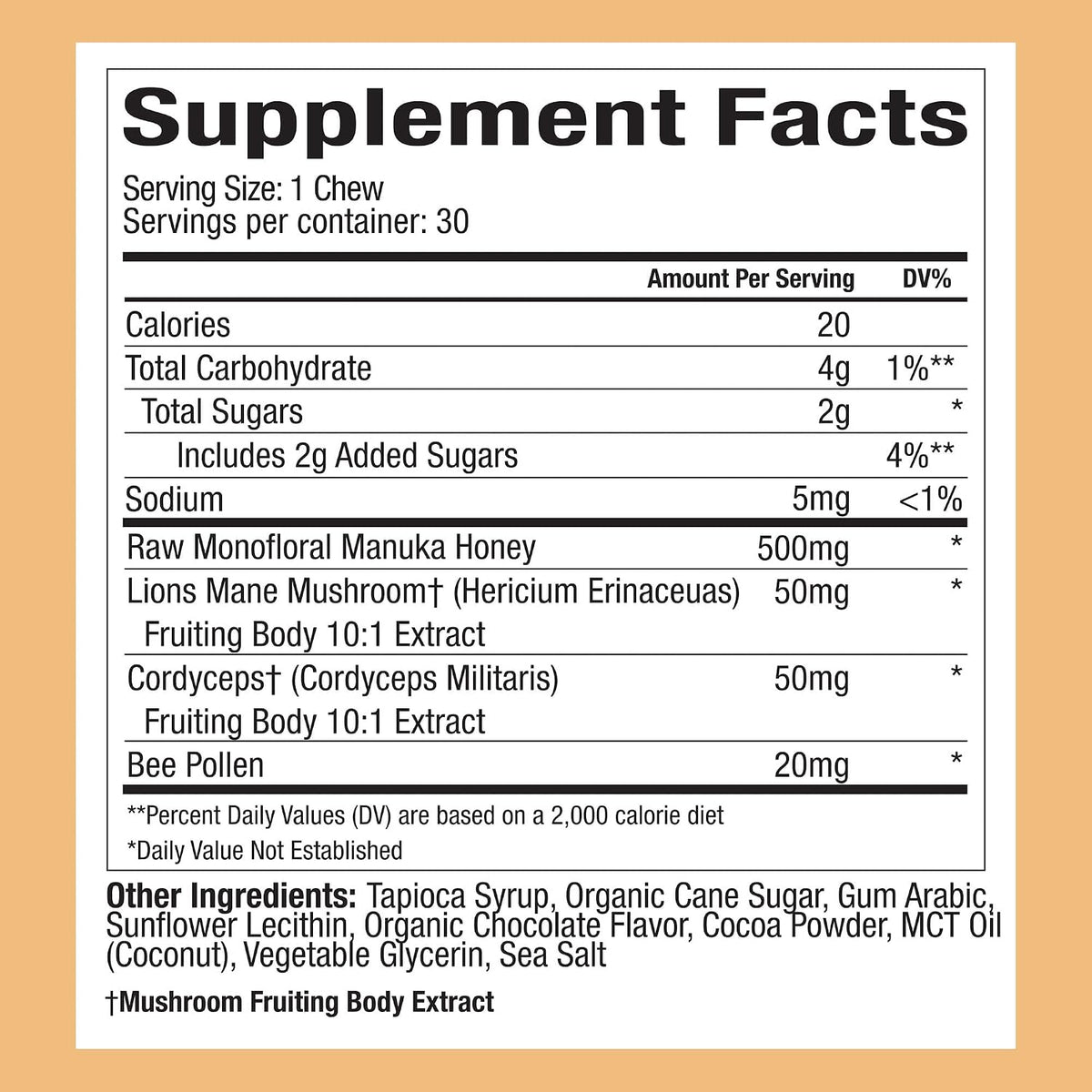 Plant People WonderBee Super Mushroom Manuka Honey Chews 30ct