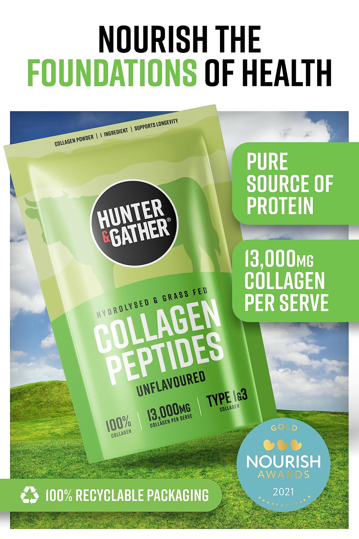 Hunter & Gather Collagen Powder Bundle | Hydrolysed Grass-Fed Bovine Collagen