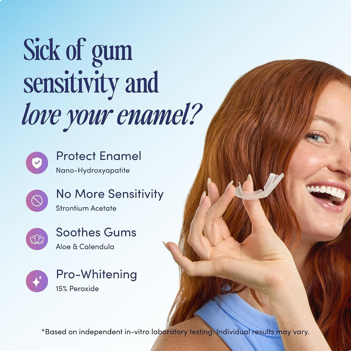 Teeth Whitening U-Wraps - 15% Hydrogen Peroxide & Nano-Hydroxyapatite - Enamel Safe for Sensitive Teeth - Up to 23 Shades Whiter - 10 Treatments