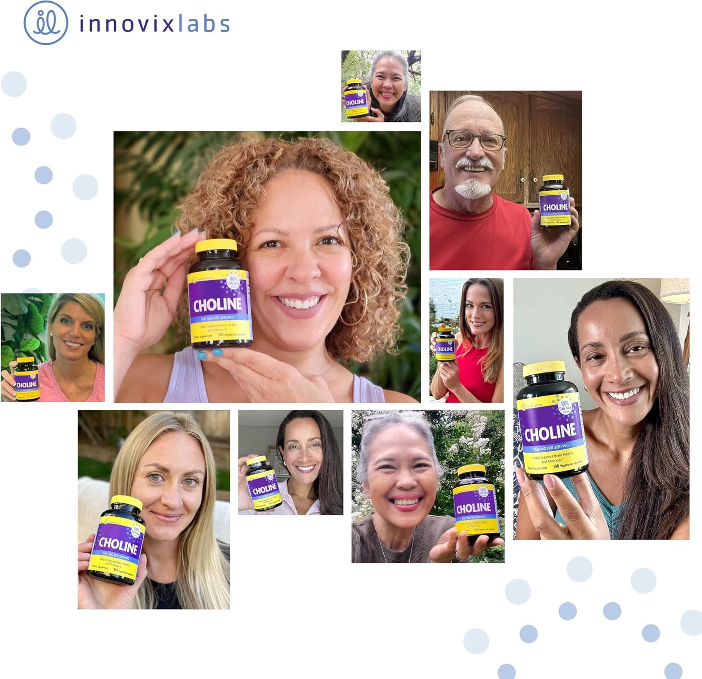 InnovixLabs Choline & Triple Omega-3 Bundle Choline Bitartrate 550mg (100 Capsules) Triple Strength Omega (200 Softgels). Supports Memory, Mood, Brain Health & Boost Cognitive.*