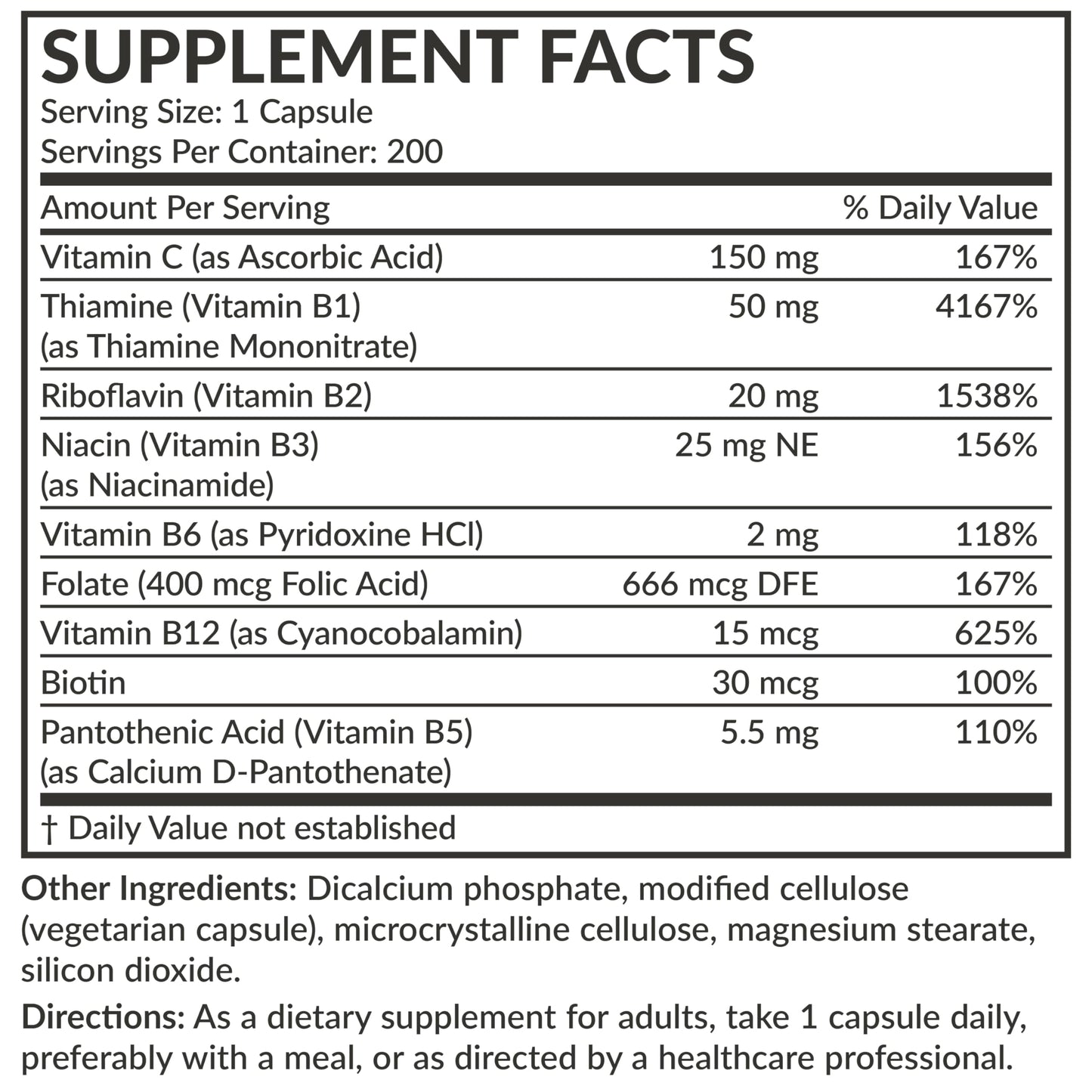 Futurebiotics Vitamin B Complex with Vitamin C Supports Energy Production, Nervous System & Immune Support - Non-GMO, 120 Vegetarian Capsules