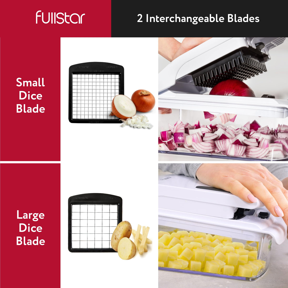 Fullstar Vegetable Chopper - Spiralizer Vegetable Slicer - Onion Chopper with Container