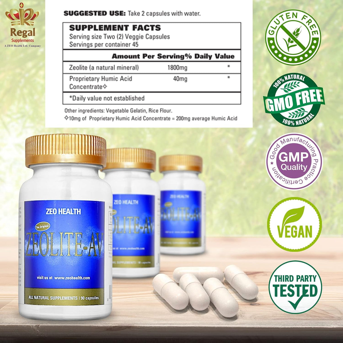 Zeolite–AV Capsules | Potent Immune System Booster with Humic Acid | Restore Trace Minerals, Replenish Electrolytes, & Detox Support| Promotes Energy, Restful Sleep & Mental Clarity (90 Count)