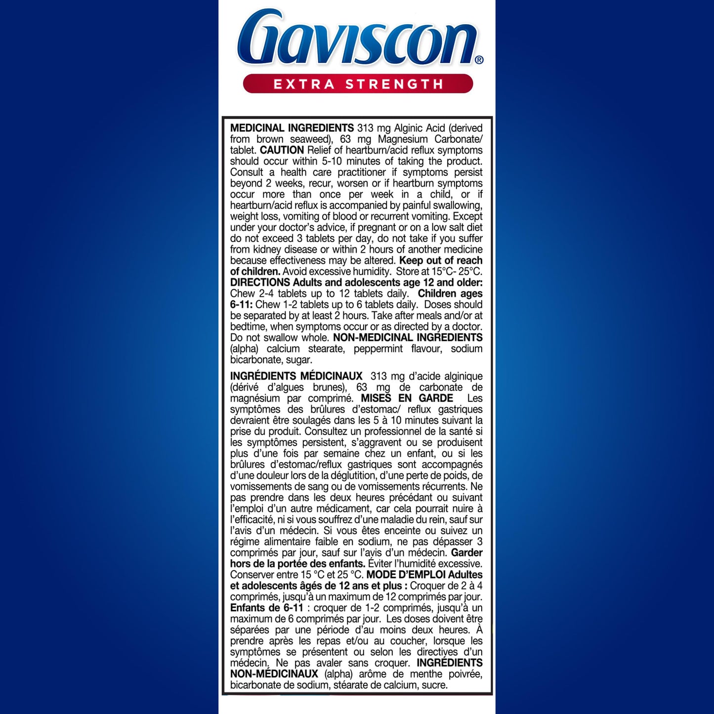 Gaviscon Extra Strength Fruit Antacid 60 Tablets