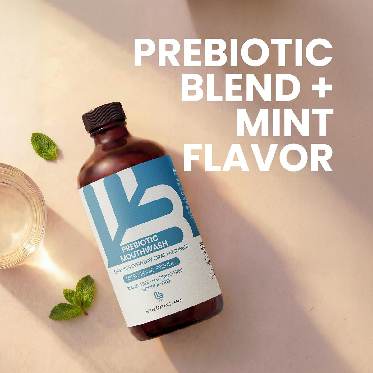 Refreshing Fluoride Free Mouthwash for Bad Breath (Natural Mint, 16 Fl Oz)