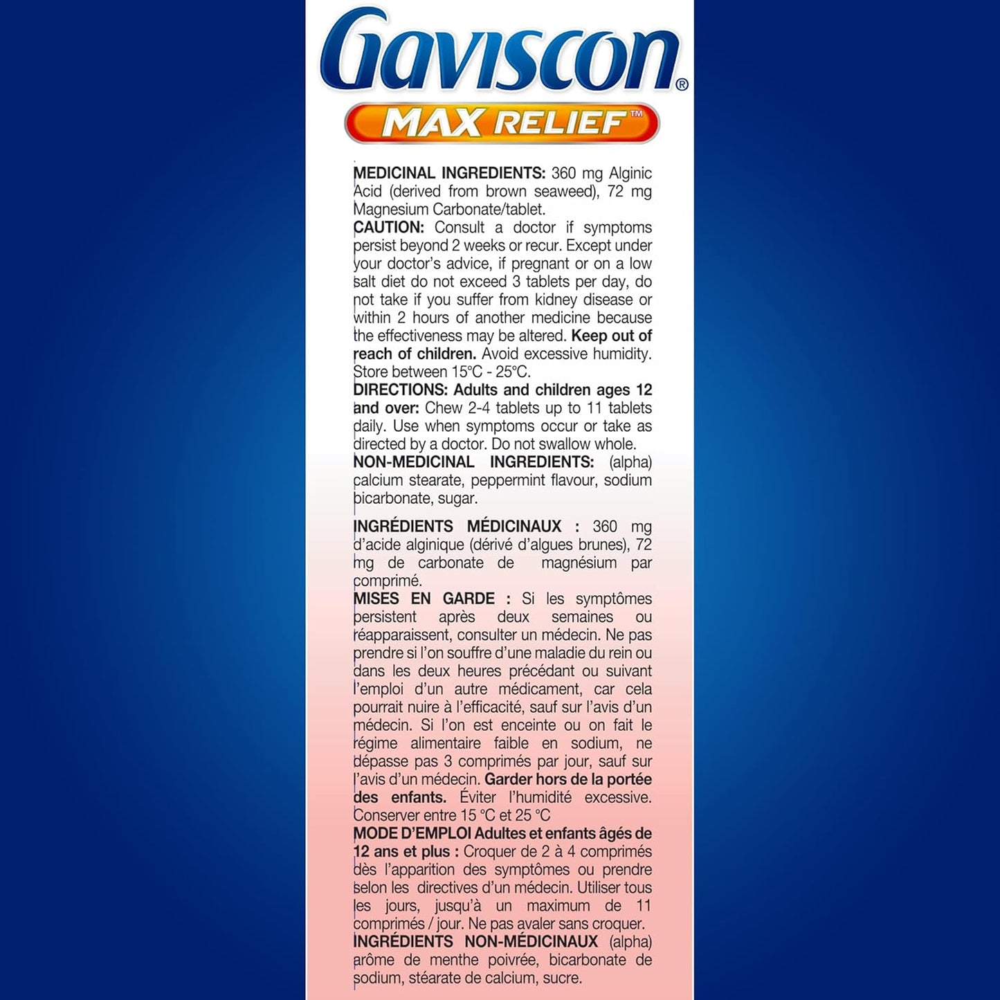 Gaviscon Max Peppermint Tablet, 50 Count