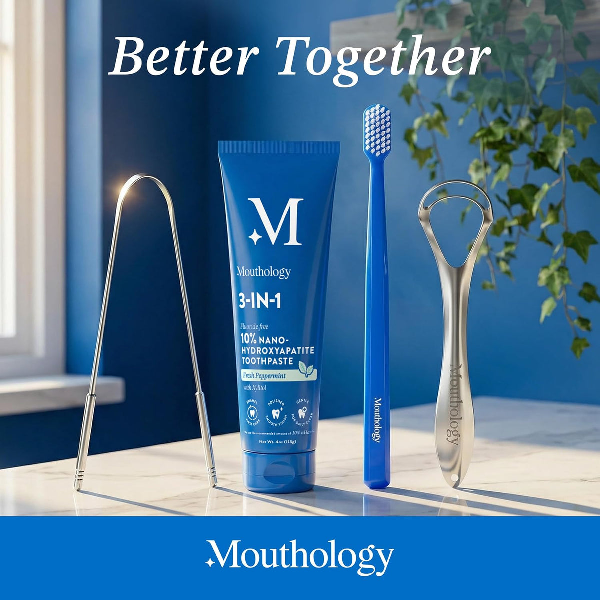 Mouthology Tongue Scraper (2 Pack), Reduce Bad Breath (Travel Cases Included), Stainless Steel Tongue Cleaners, Metal Tongue Scraper, Tongue Scraper for Adults - Fresher Breath in Seconds