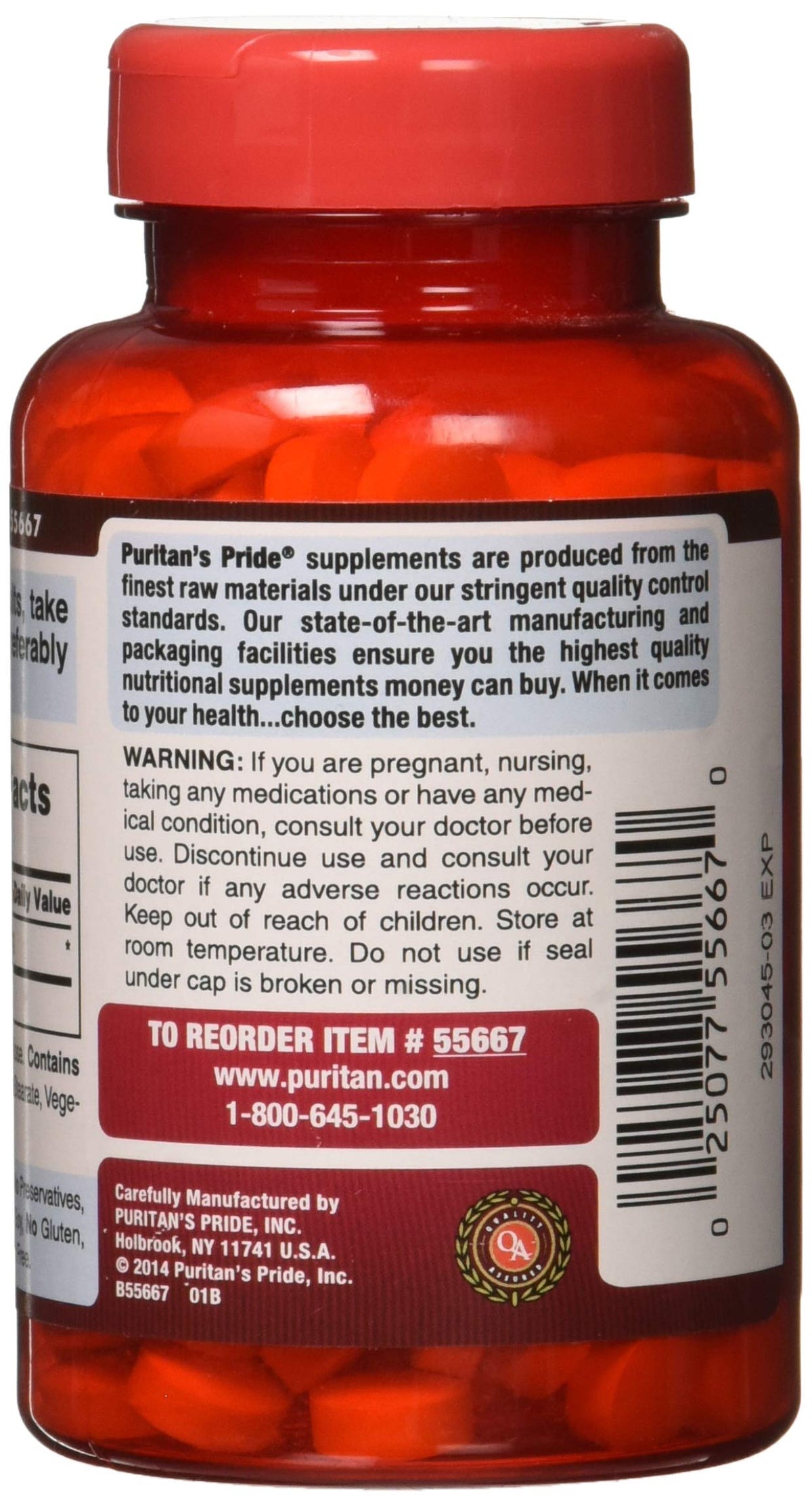 Puritan's Pride Apple Cider Vinegar 600 mg Tablets, 200 Count (Packing May Vary)
