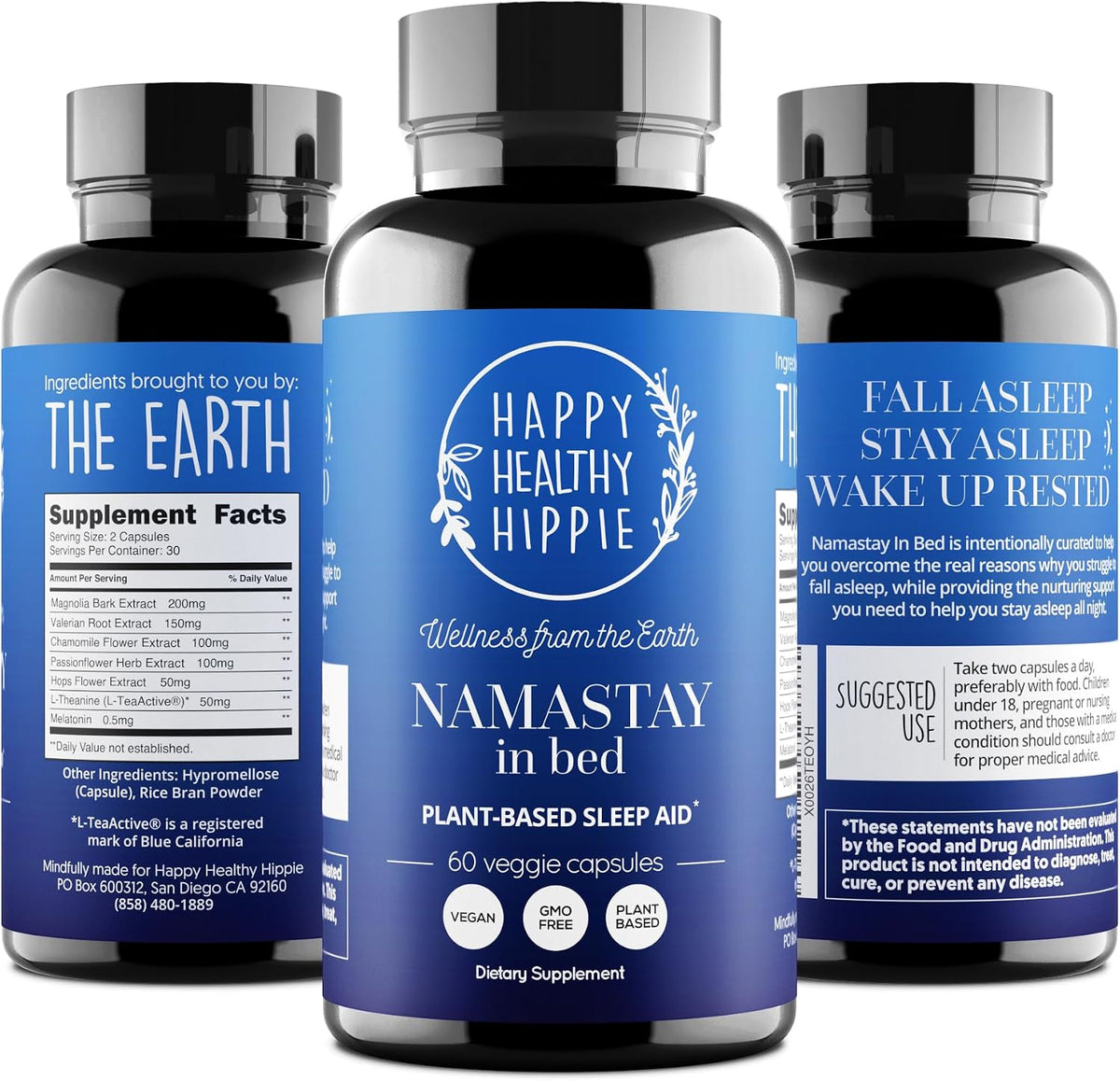 Namastay in Bed Natural Sleep Aid, Low Dose Melatonin 0.5 mg, 60 Ct
