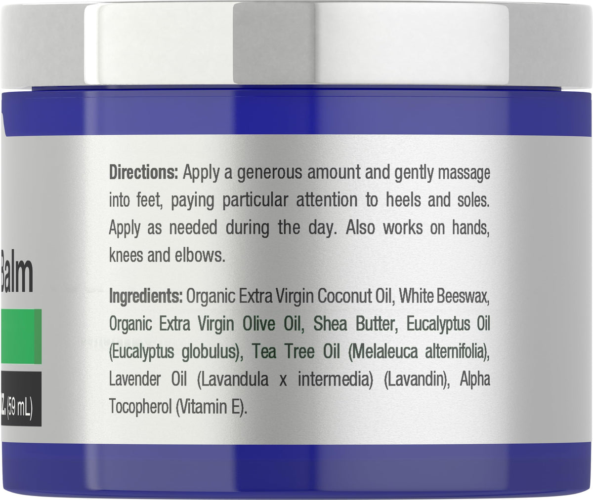Tea Tree Oil Foot Balm | 2 oz | Moisturizes and Nourishes Dry Skin & Feet | Scientifically
