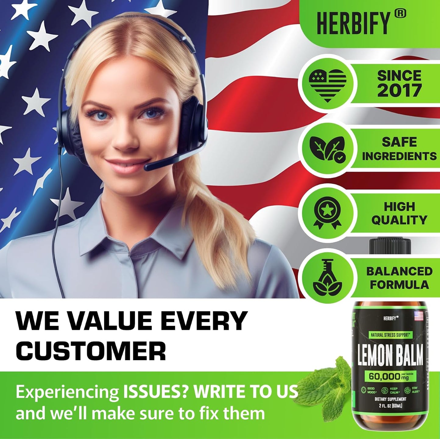 HERBIFY Bundle - Mullein Leaf Extract & Lemon Balm - Respiratory Support & Brain Support