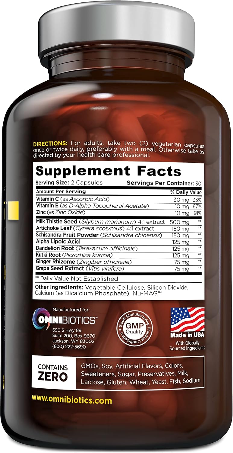 OmniBiotics The Ultimate Liver Care Package Liver Reboot + Certified Organic Milk Thistle 4X Concentrate for Comprehensive Daily Support