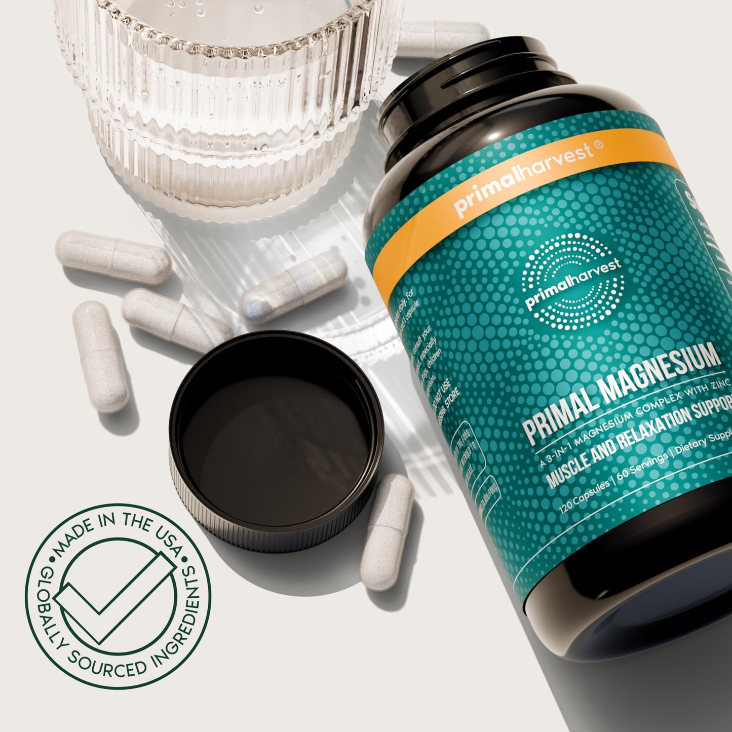 Primal Harvest Magnesium - Daily Vegan Supplement, Gluten, Dairy & Soy Free