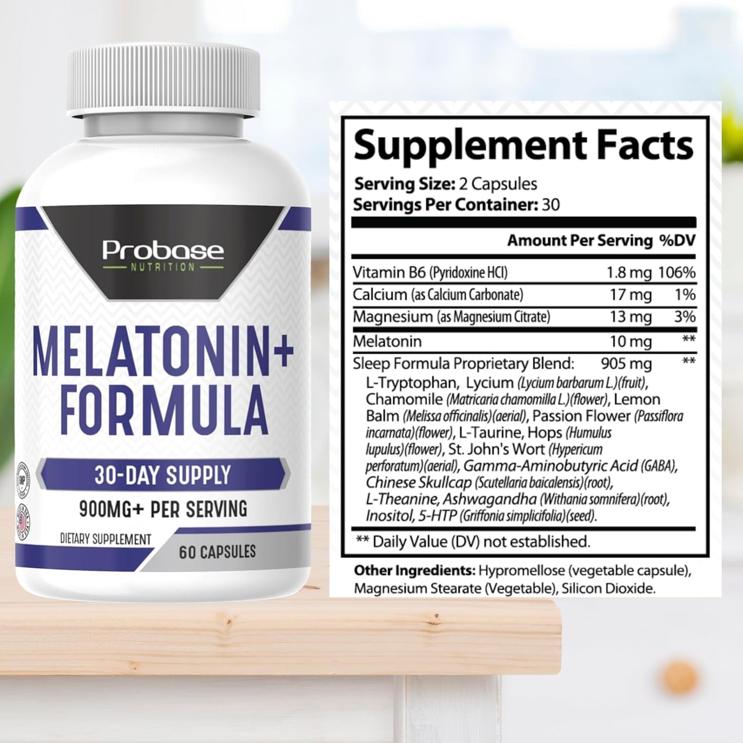 Probase Nutrition Melatonin+ Formula 60 Capsules 30-Day Supply