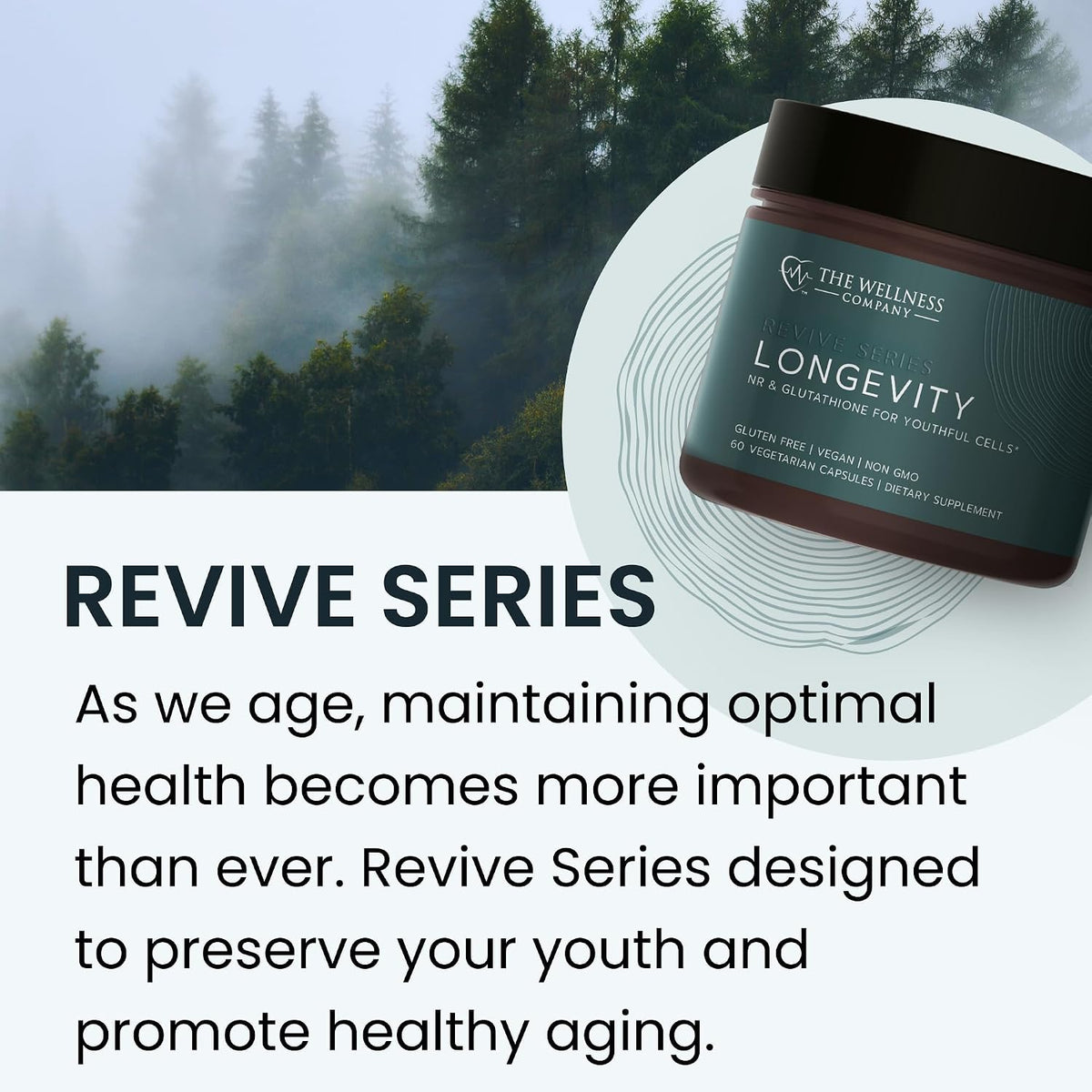 LONGEVITY — NR & Glutathione for Cellular Function, Energy & Vitality, 60ct