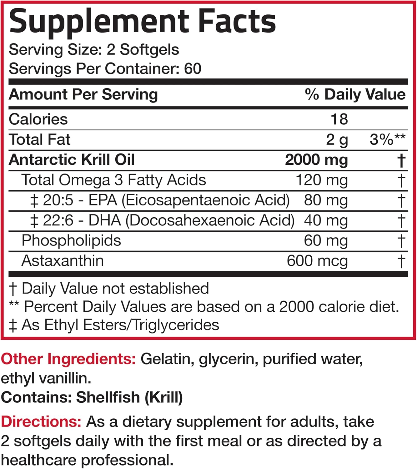 Bronson Antarctic Krill Oil 2000 mg with Omega-3s, 120 Softgels | Heavy Metal Tested, with EPA, DHA, Astaxanthin and Phospholipids, Non-GMO, Gluten Free, Soy Free