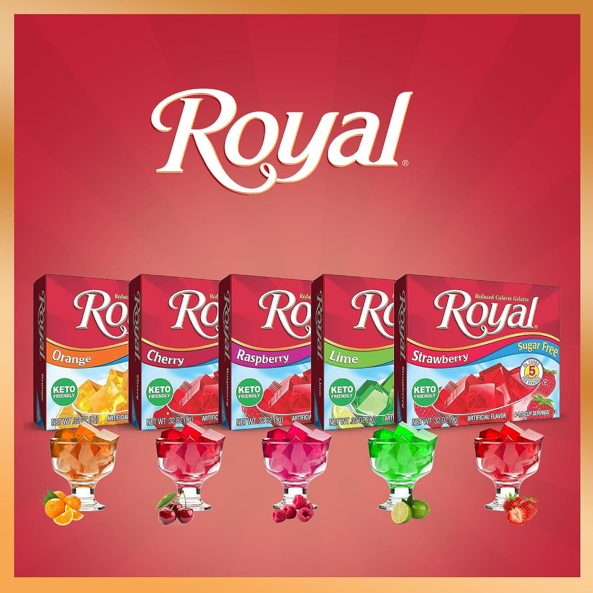 Royal Sugar Free Gelatin Mix Variety Pack - 12 Assorted Gelatin Boxes