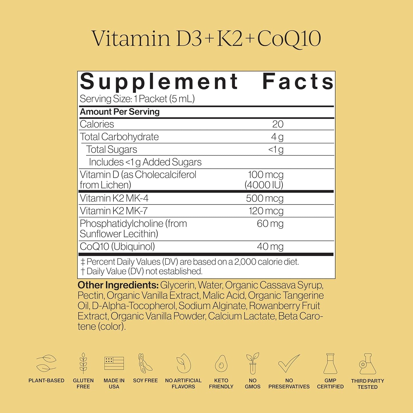 CYMBIOTIKA Liposomal Vitamin D3 K2 + CoQ10 for Bone & Heart