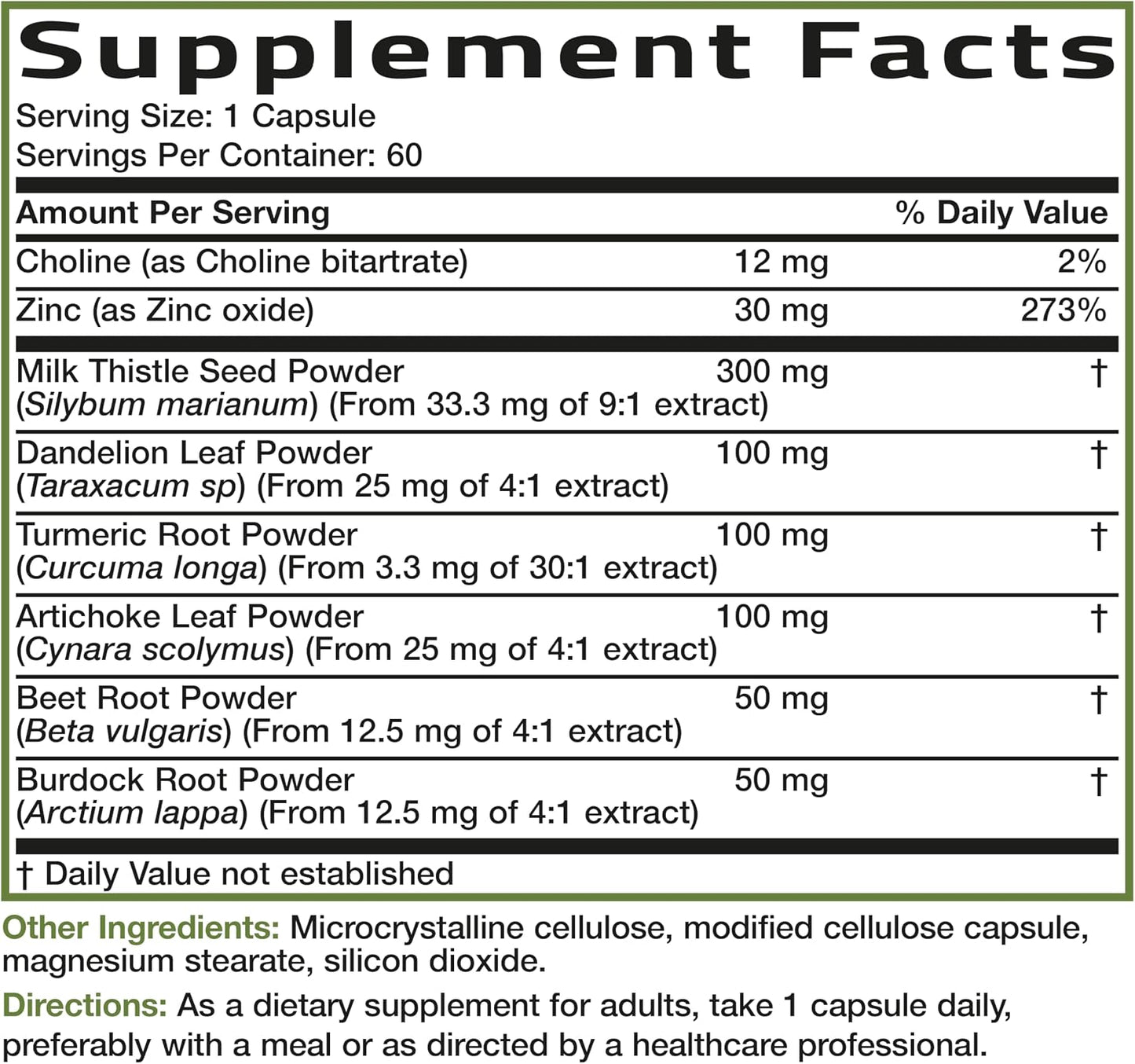 Bronson Liver Detox Advanced Detox & Cleansing Formula 60 Capsules | Liver Health Support with Milk Thistle, Dandelion Extract, Turmeric, Artichoke Leaf & Beet Root, Non-GMO, Soy-Free