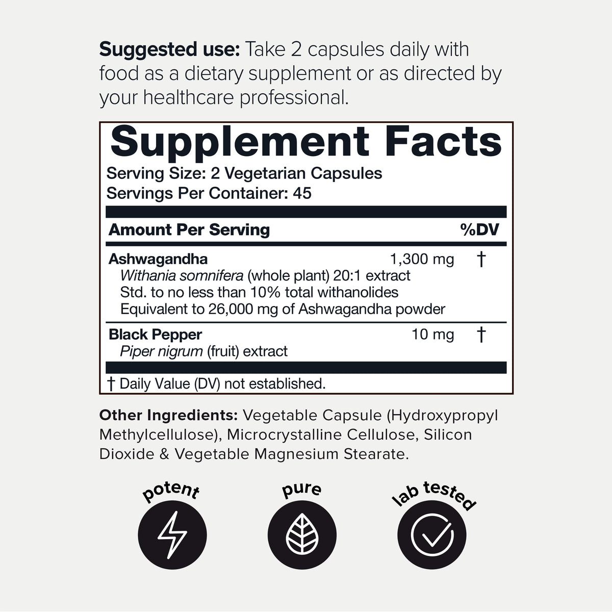 Toniiq 26,000mg 20x Concentrated Extract - 10% Withanolides - Ultra High Strength