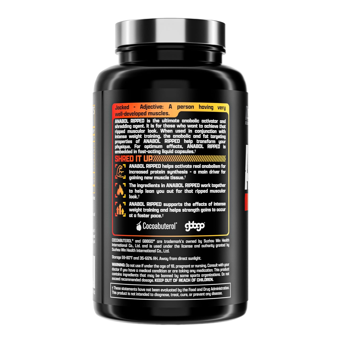 Nutrex Research Anabol Ripped Anabolic 2 in 1 Muscle Builder for Men Muscle Growth Supplements Shredding Formula Recovery Thermogenic Support Lean Physique 60 Count