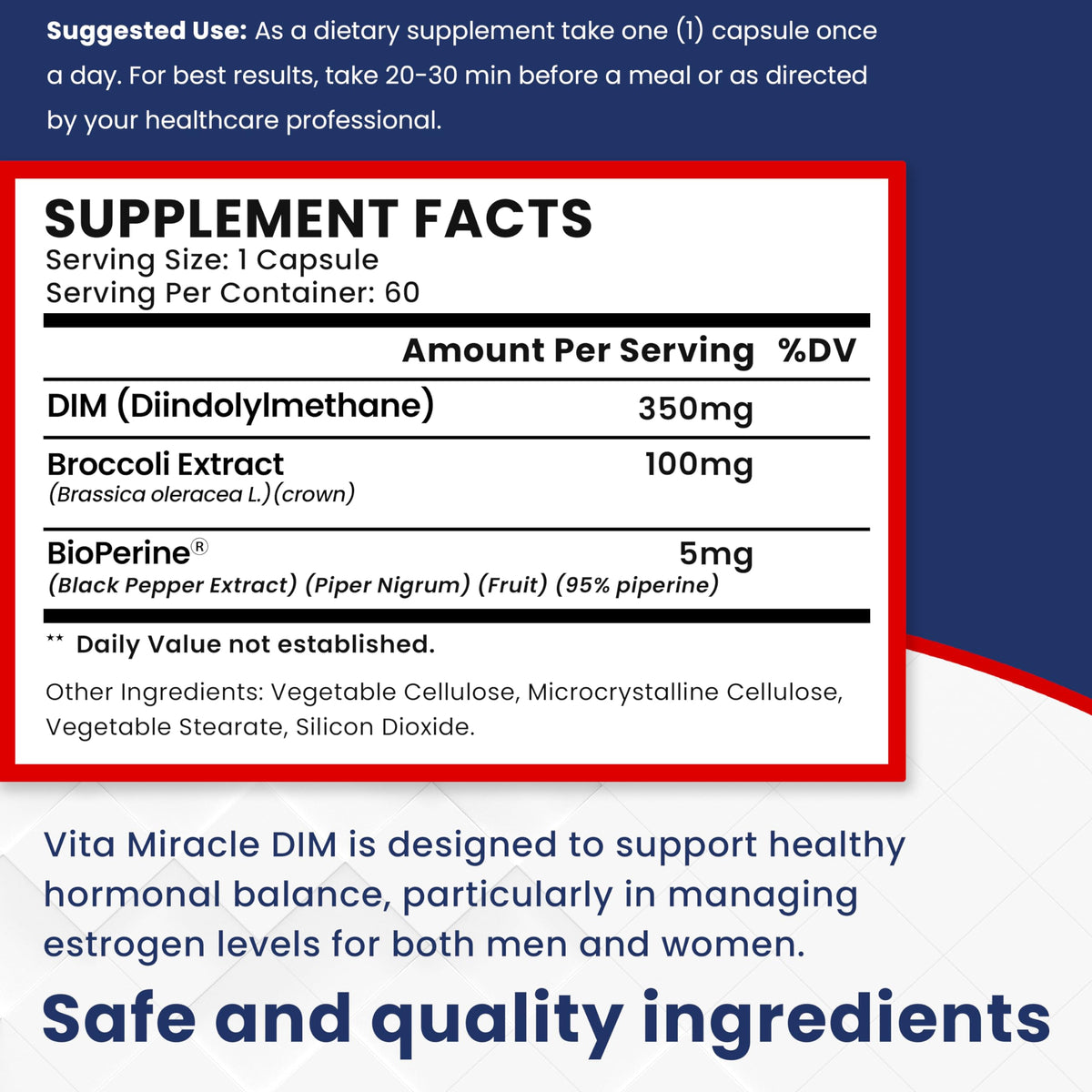 DIM Supplement for Women and Men - 350mg Estrogen Metabolism Complex
