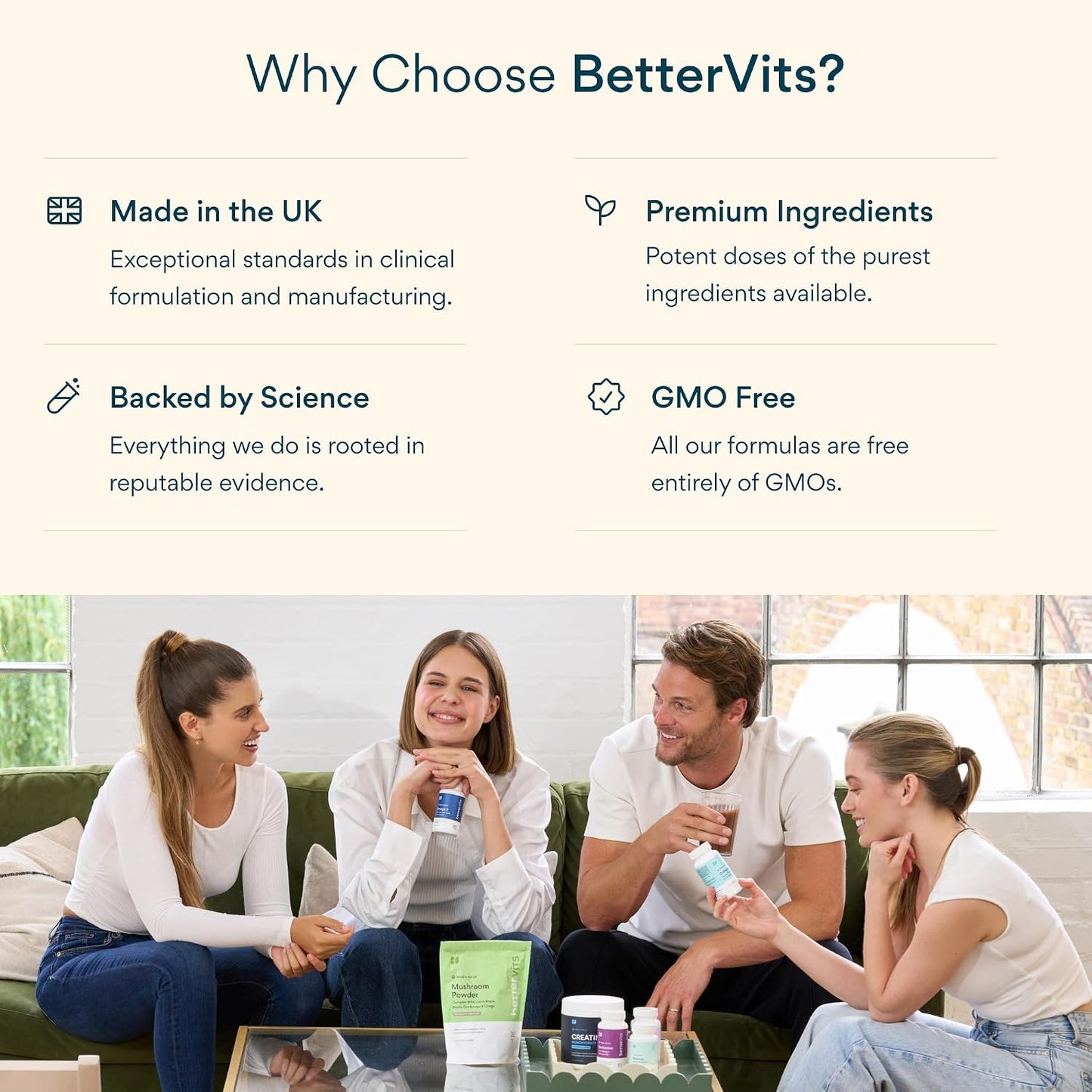 Bettervits Probiotics for Women & Men – 75 Billion CFU | Digestive Health and Gut Support Prebiotic | 14 Clinically Studied Strains with Vitamin B12, Lactobacillus and Inulin Fiber | 30 Capsules