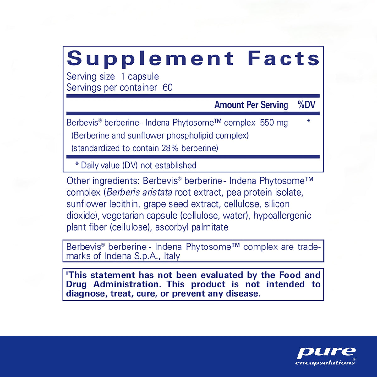 Pure Encapsulations Berberine UltraSorb | Enhanced Absorption Berberine | 60 Capsules