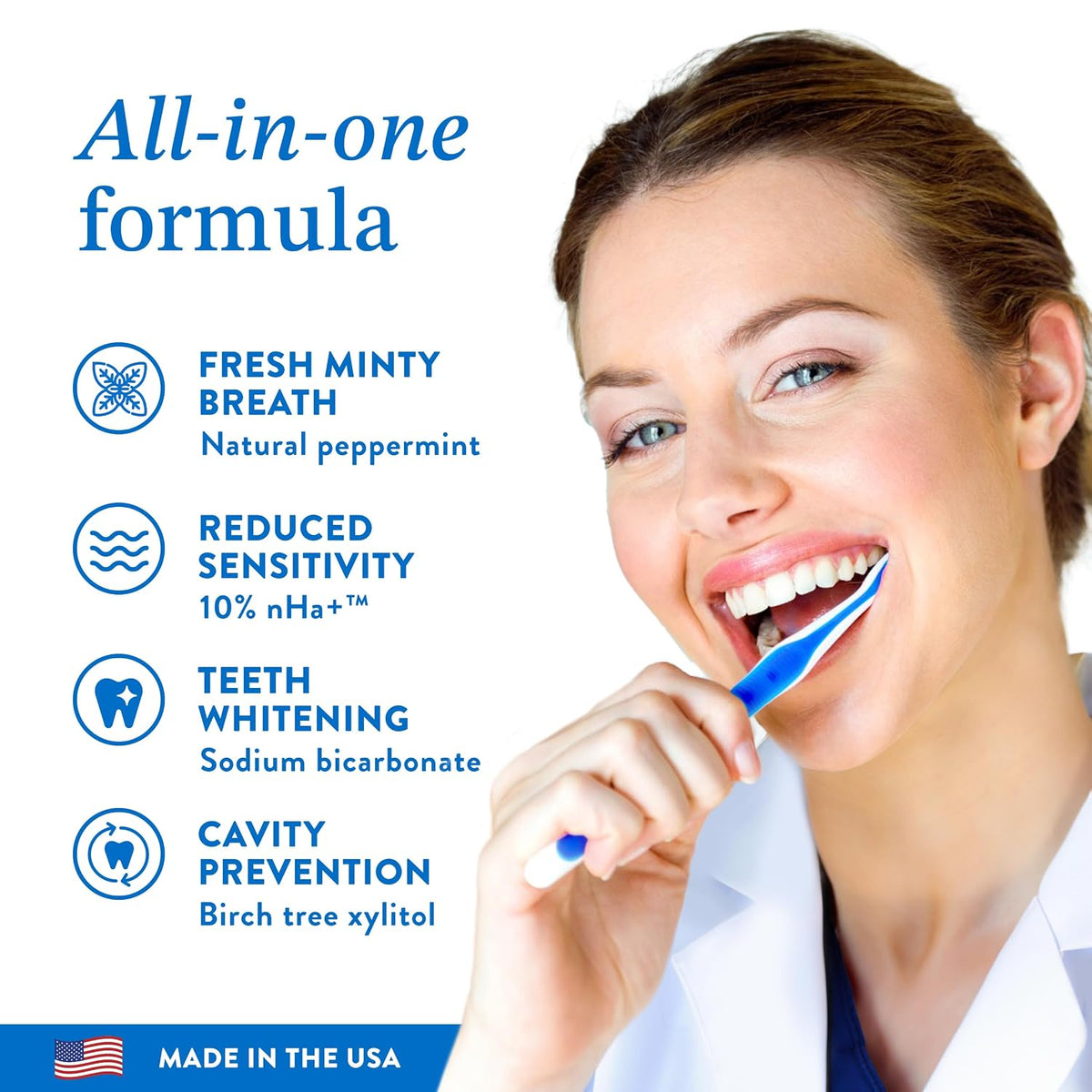 Mouthology 10% Nano Hydroxyapatite Toothpaste (Fluoride Free) and Copper Tongue Scraper for Adults (2 Pack)