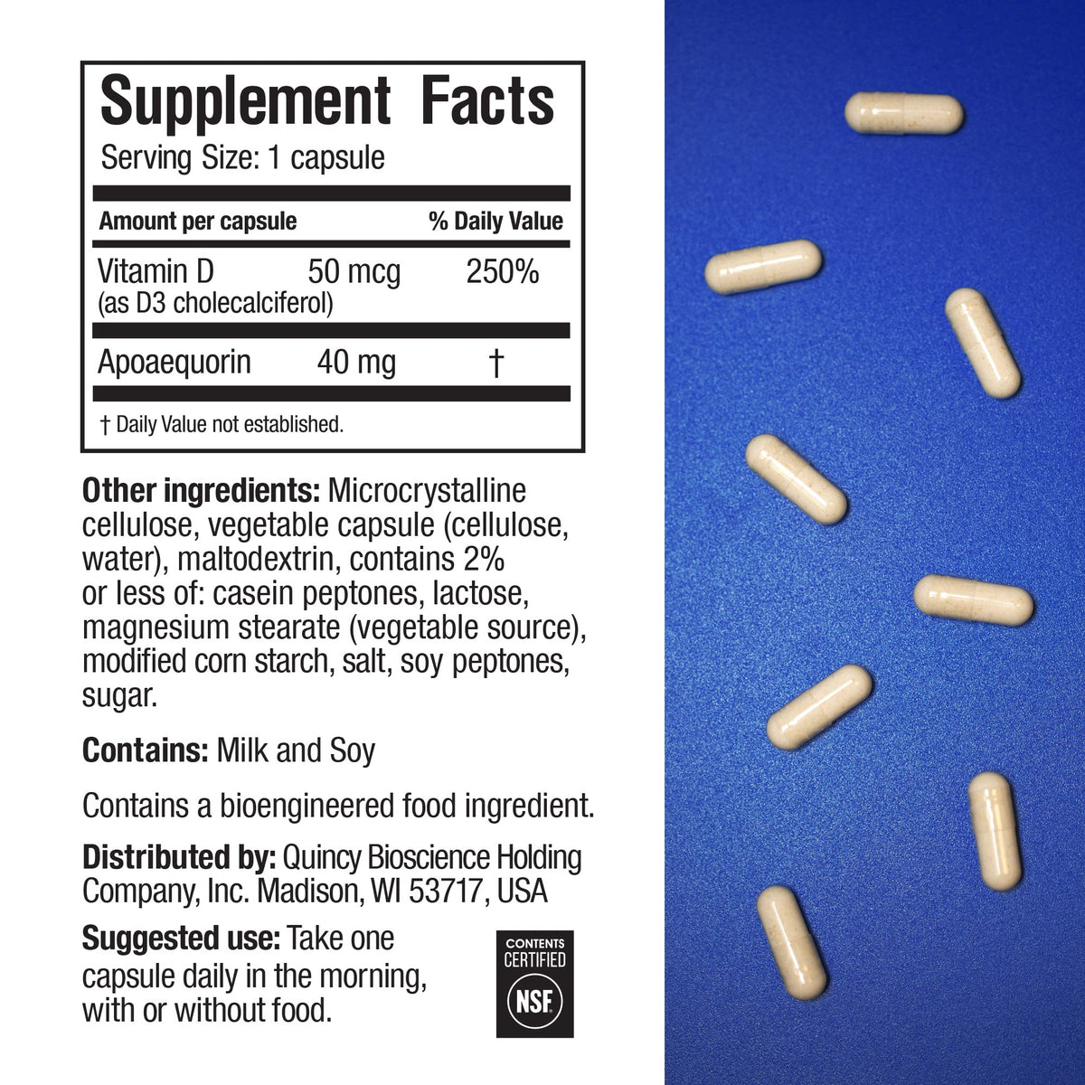Prevagen Improves Memory - Professional Formula 40mg, 30 Capsules |1 Pack| with Apoae