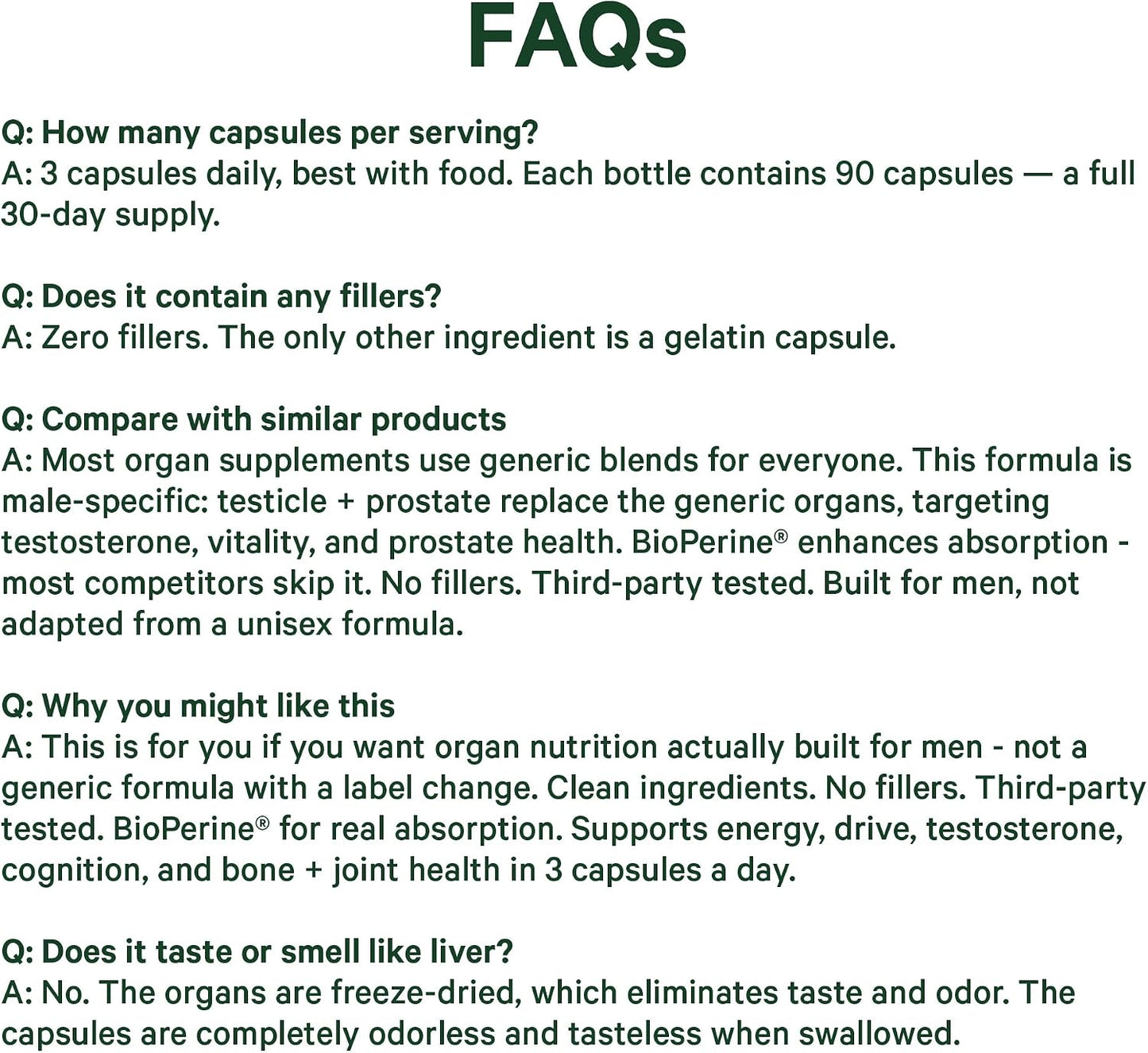Pink Stork Men's Beef Organ Complex, Bioavailable Superfoods, 30 Servings | Grass-Fed, Grass-Finished Beef Liver, Testicle, Prostate + Bone Marrow | Supports Energy, Vitality + Men's Health