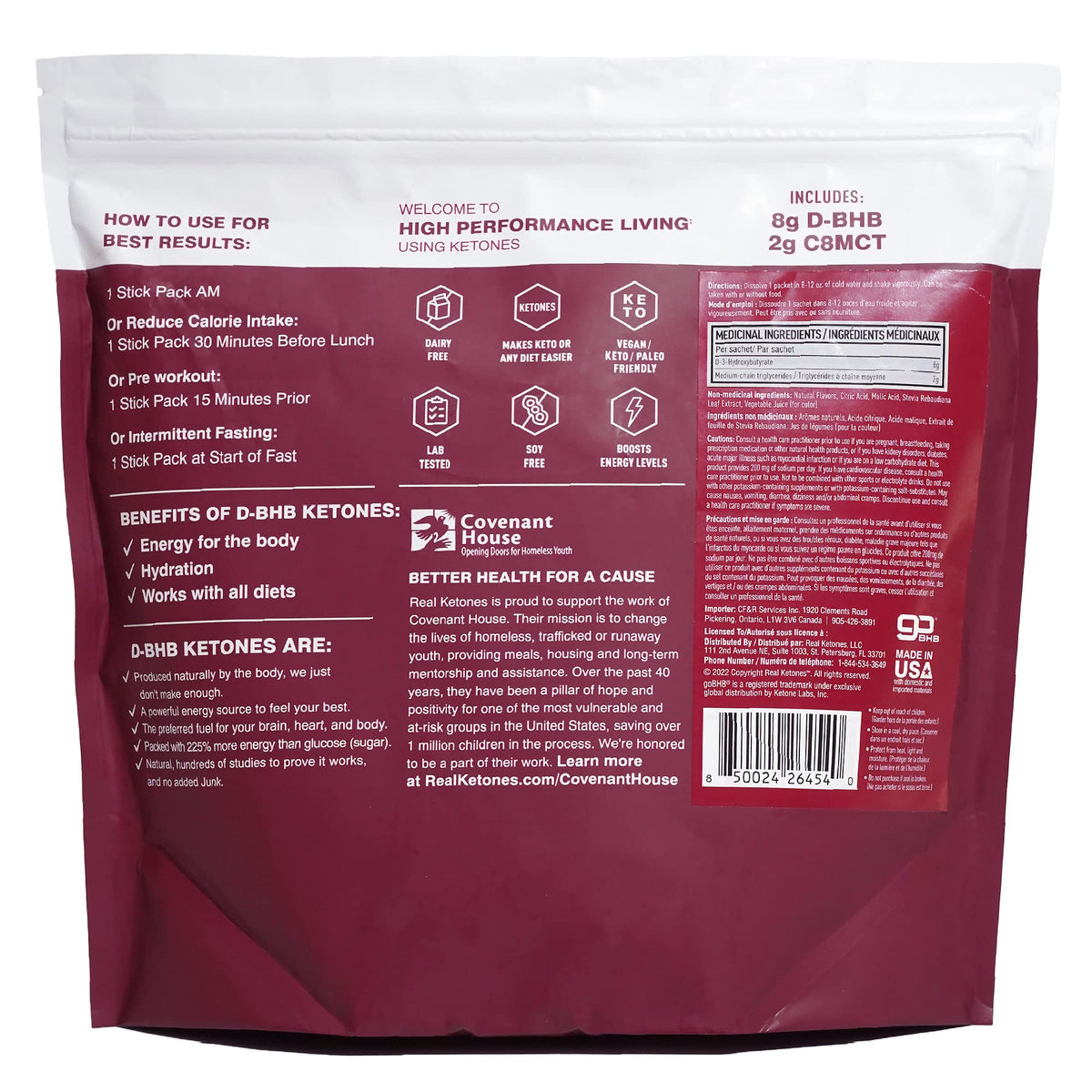 Real Ketones MCT & BHB Exogenous Ketones Drink Mix Packets Elevate Keto Electrolytes