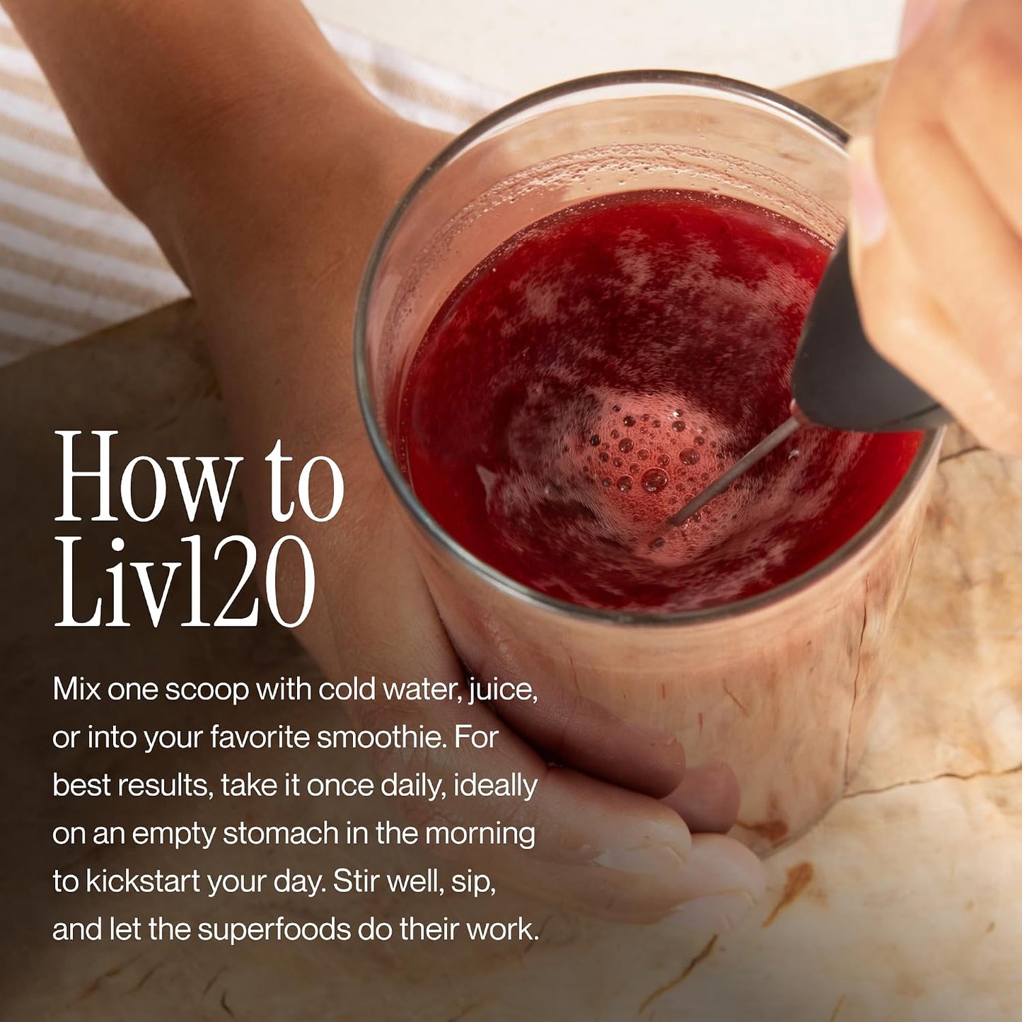 Liv120 Superfood Powder, Antioxidant Blend with Pomegranate, Turmeric, Mulberry, Soursop, Noni, Non-GMO, Vegan, for Energy, Detox, Immunity