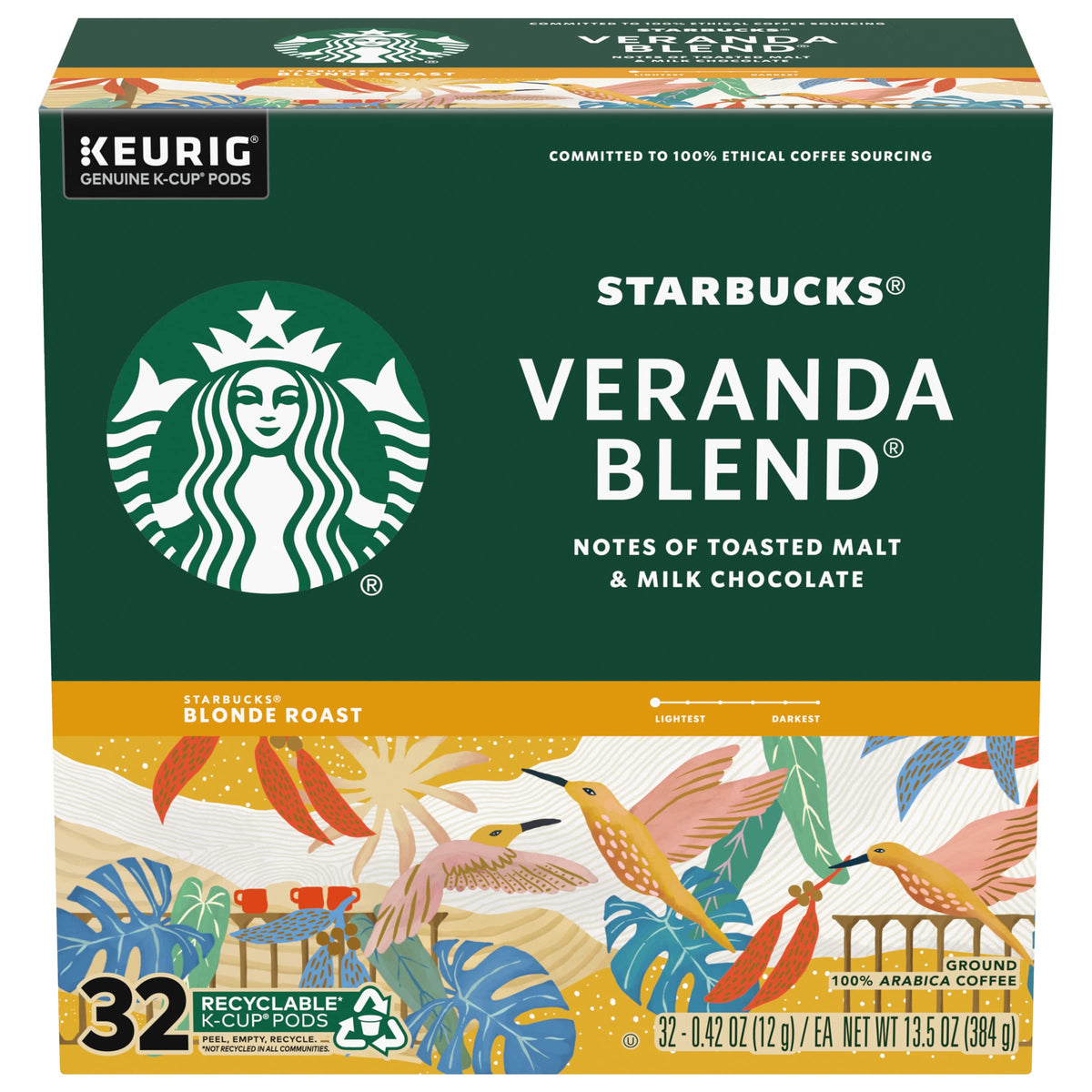 Starbucks Veranda Blend Coffee K-Cups,4/24 Pack-96 K-Cups